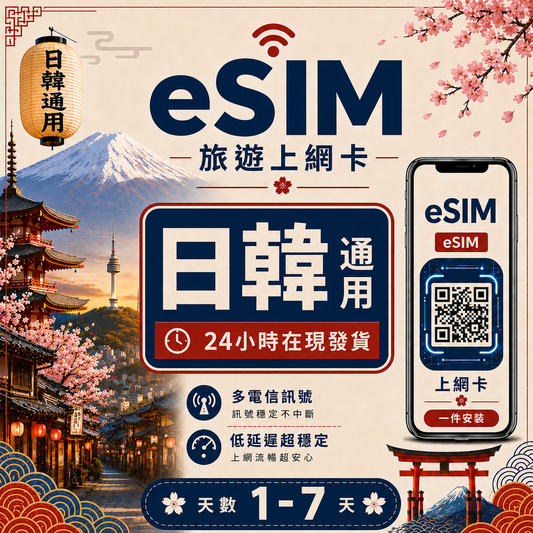 【日韓 eSIM卡】不降速 吃到飽 3分鐘自動發貨
