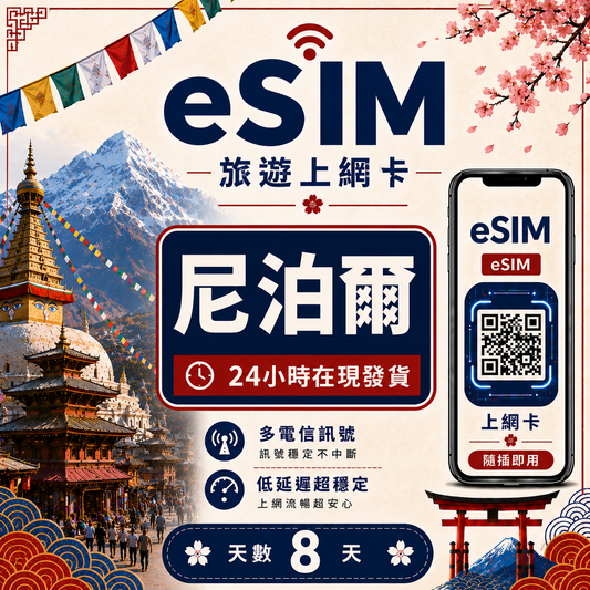 【尼泊爾 eSIM卡】不降速 吃到飽 3分鐘自動發貨