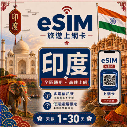 【印度 eSIM卡】 不降速 吃到飽 3分鐘自動發貨