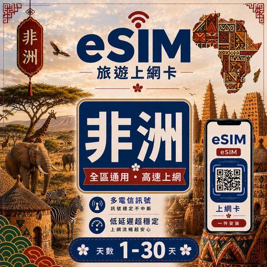 【非洲 eSIM卡】不降速 吃到飽 3分鐘自動發貨
