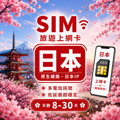 【日本 SIM卡】原生線路 不降速 吃到飽