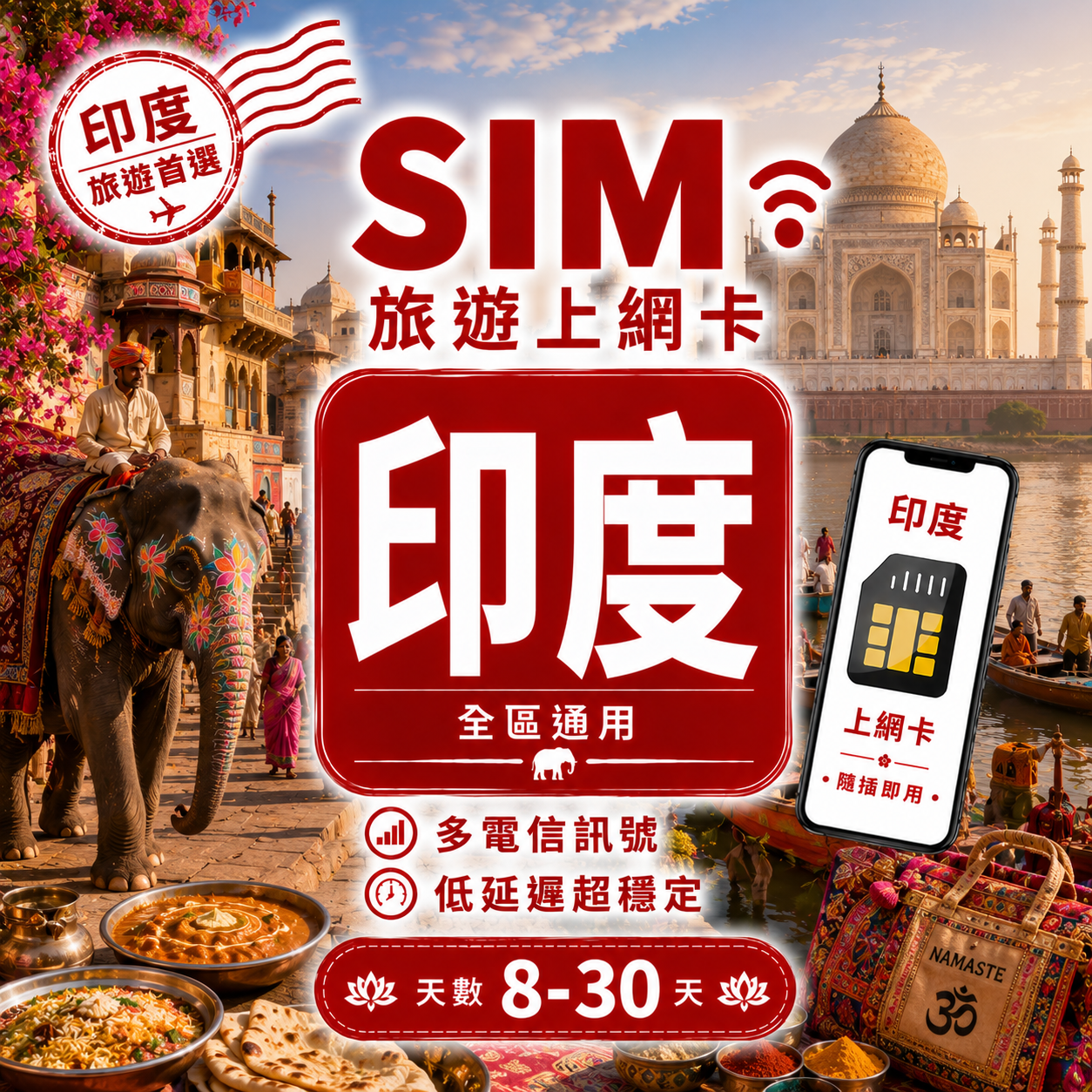 【印度 SIM卡】不降速 吃到飽