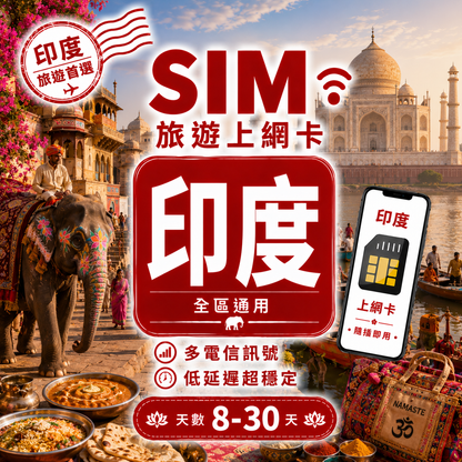 【印度 SIM卡】不降速 吃到飽