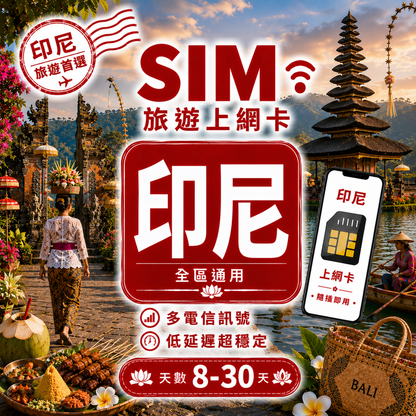 【印尼 SIM卡】不降速 吃到飽