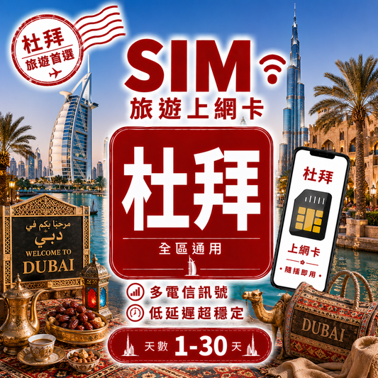 【杜拜 SIM卡】不降速 吃到飽