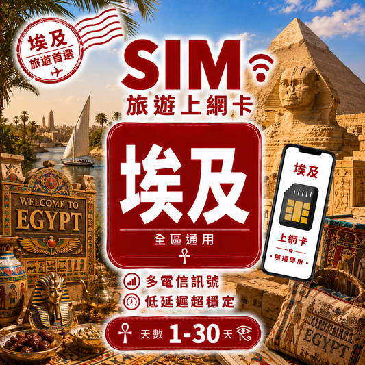 【埃及 SIM卡】不降速 吃到飽