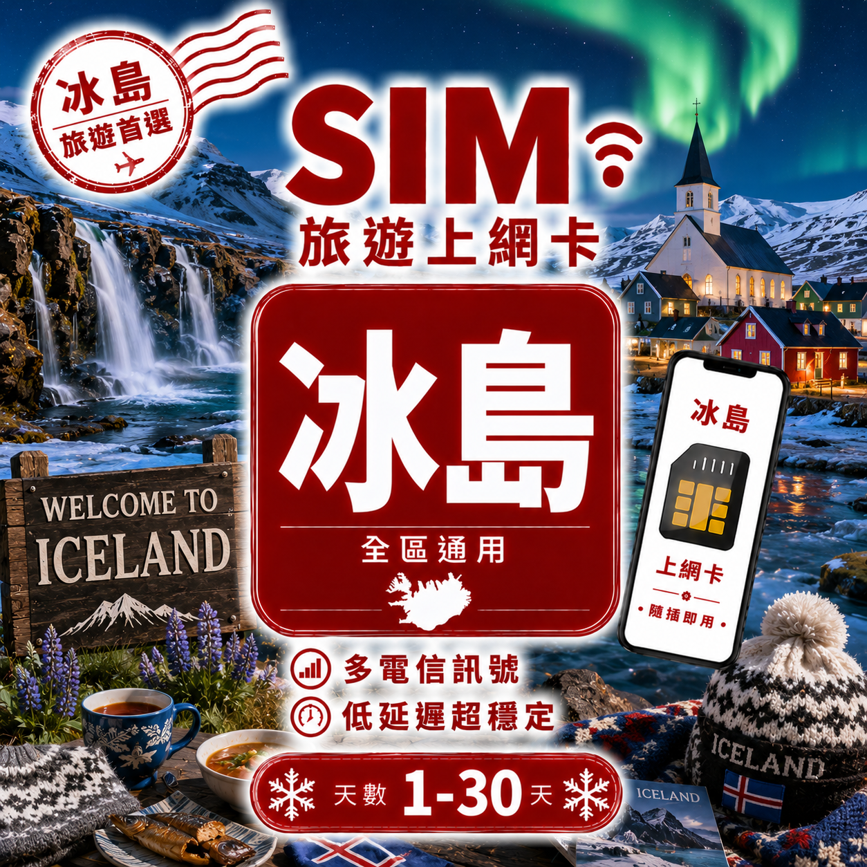 【冰島 SIM卡】不降速 吃到飽