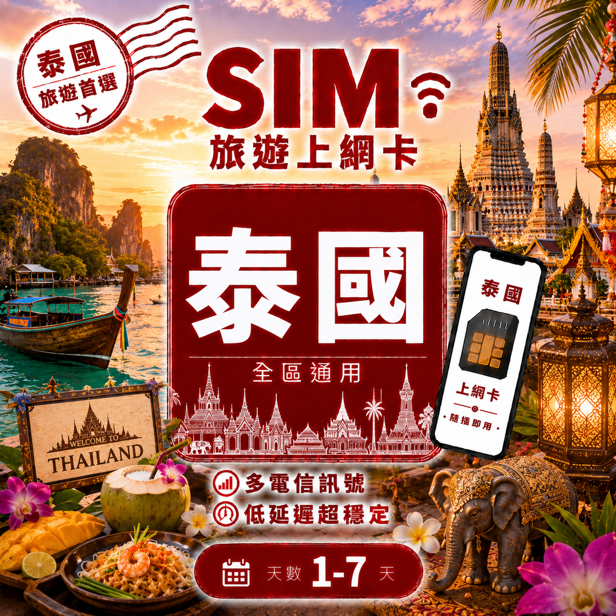 【泰國 SIM卡】不降速 吃到飽