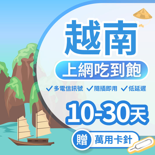 【越南 SIM卡】不降速 吃到飽