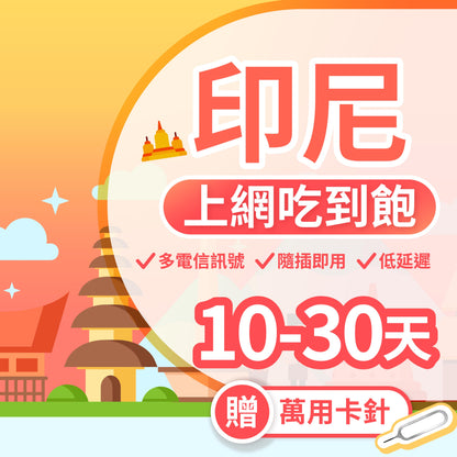 【印尼 SIM卡】不降速 吃到飽