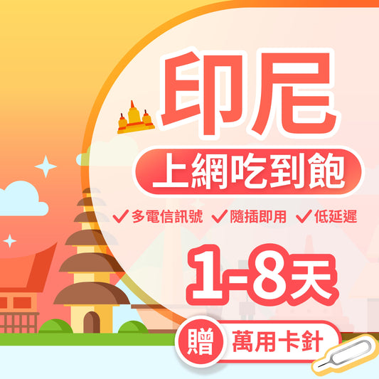 【印尼 SIM卡】不降速 吃到飽
