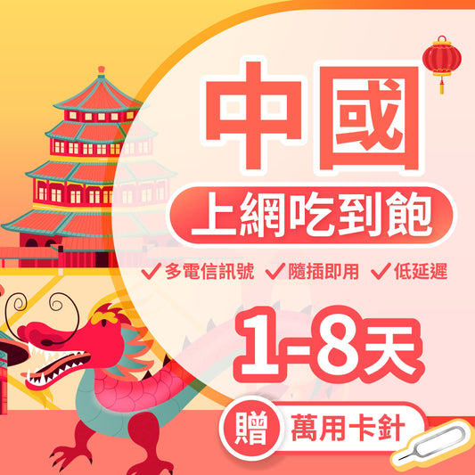 【純中國 SIM卡】不降速 吃到飽