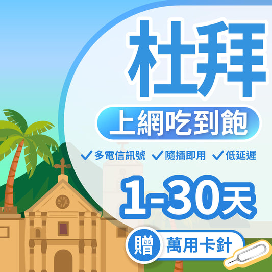 【杜拜 SIM卡】不降速 吃到飽