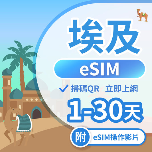 【埃及 eSIM卡】不降速 吃到飽 3分鐘自動發貨