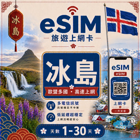 【冰島 eSIM卡】不降速 吃到飽 3分鐘自動發貨