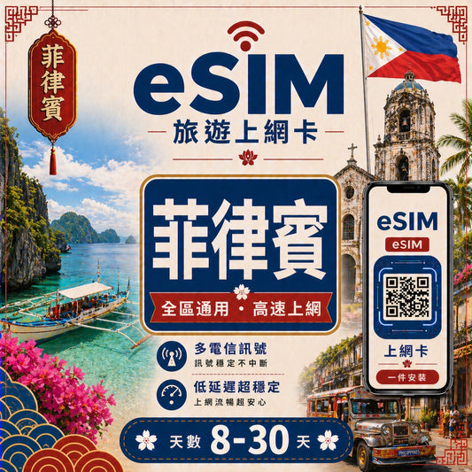【菲律賓 eSIM卡】不降速 吃到飽 3分鐘自動發貨